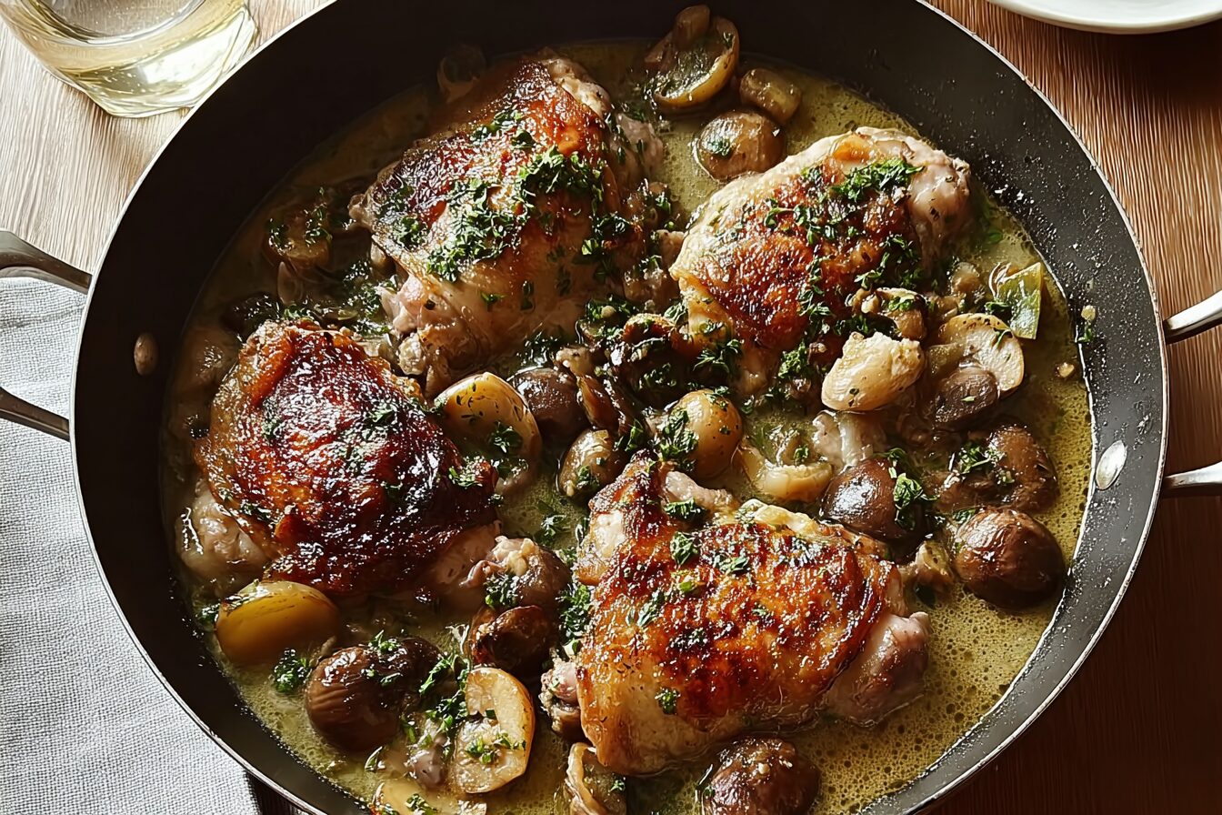 Coq Au Vin Blanc Recipe With Tender Chicken And Creamy White Wine Sauce 6 White Wine Coq Au Vin