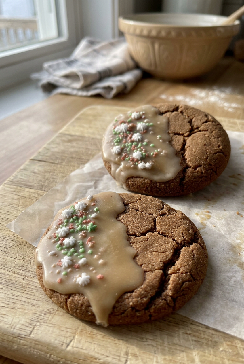 Soft Gingerbread Cookies Topped With Maple Glaze 6 Brown Butter Maple Glaze Gingerbread Cookies