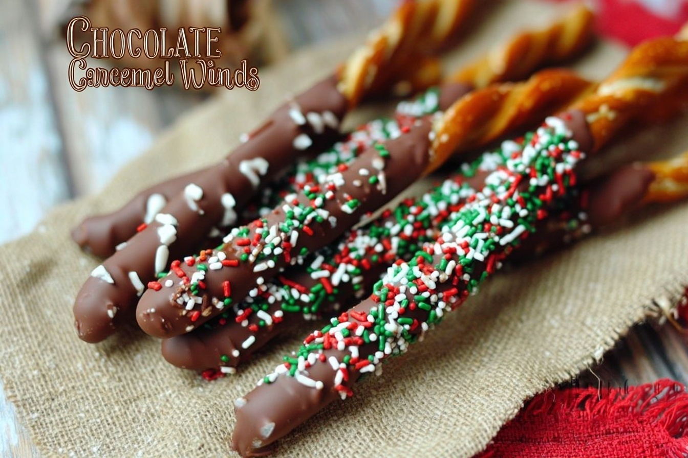 Chocolate Caramel Christmas Wands