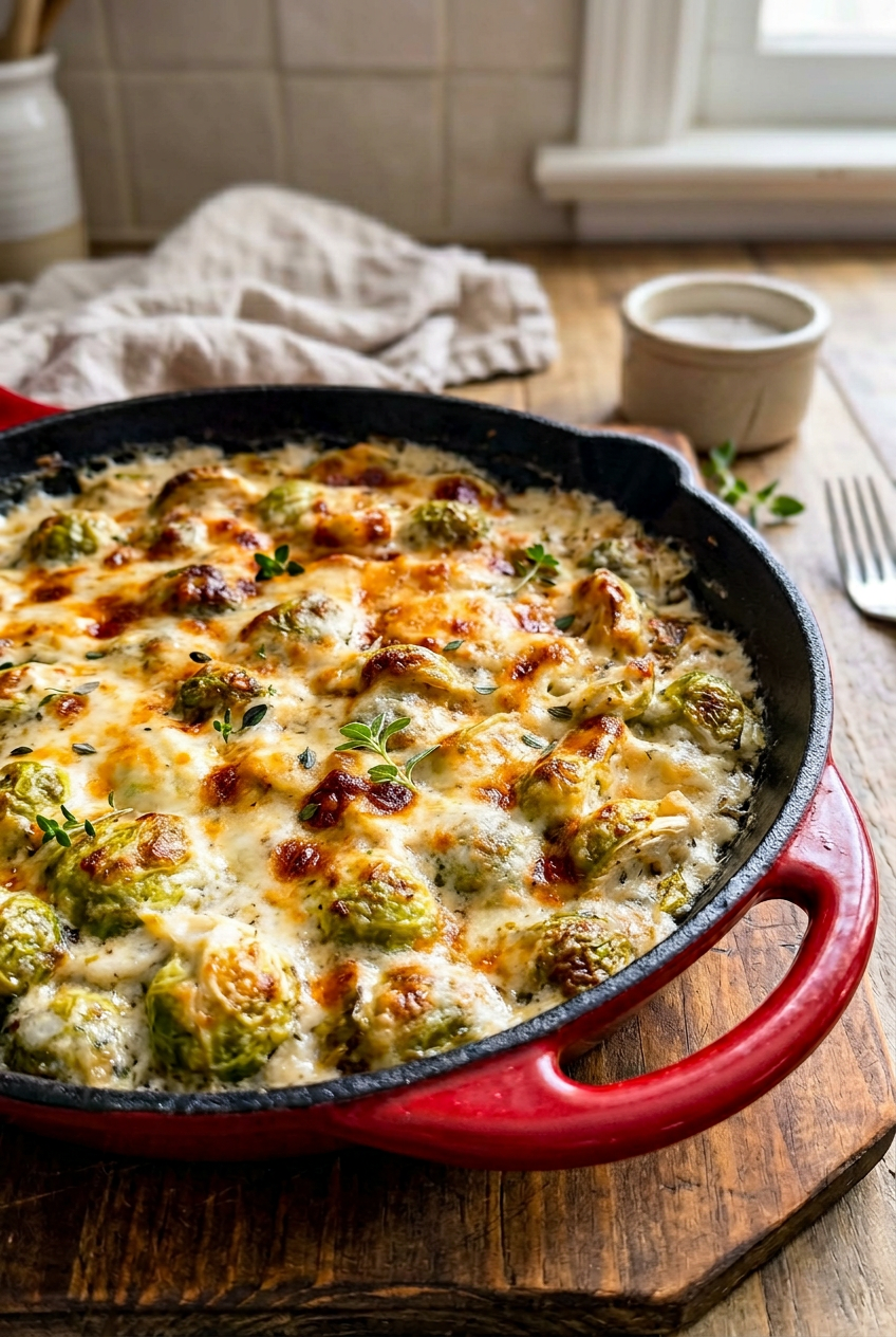 Creamy Oven Baked Brussels Sprouts 6 Creamy Brussels Sprouts Bake