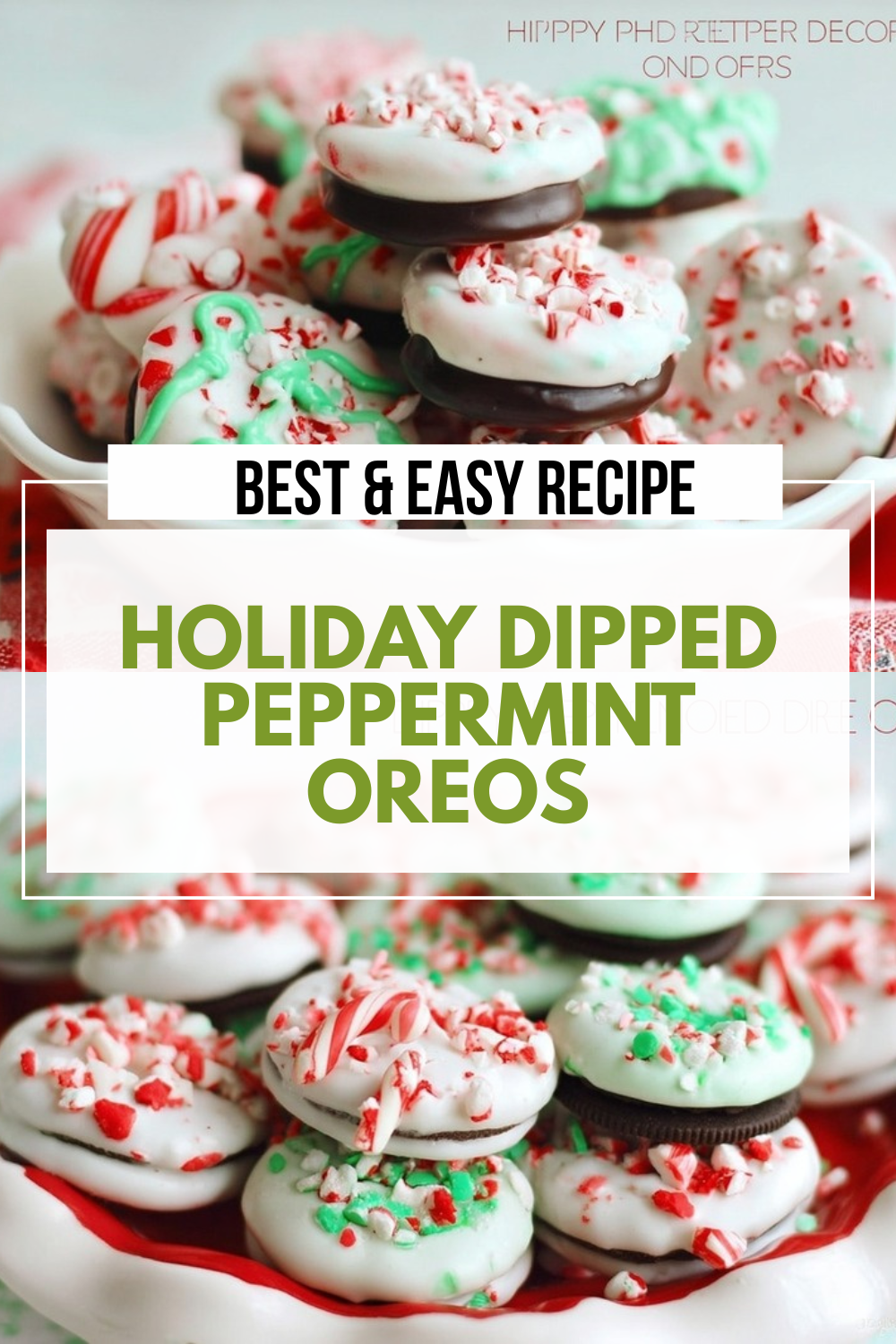 Holiday Dipped Peppermint Oreos