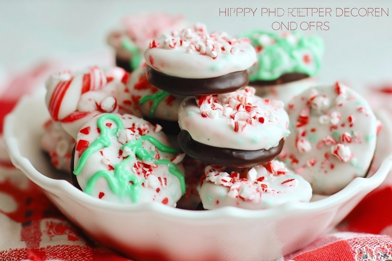 Holiday Dipped Peppermint Oreos