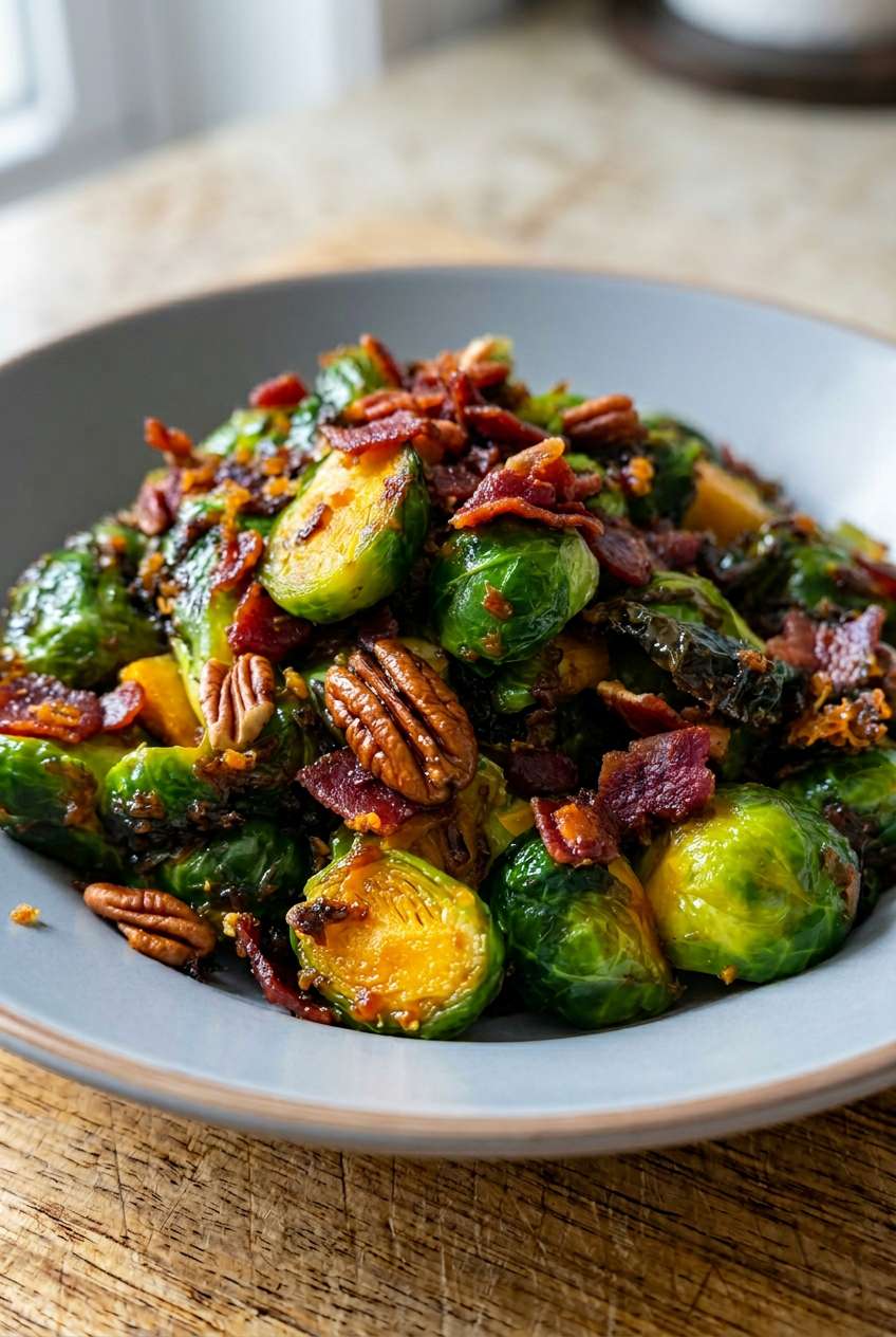 Maple Bacon Brussel Sprouts