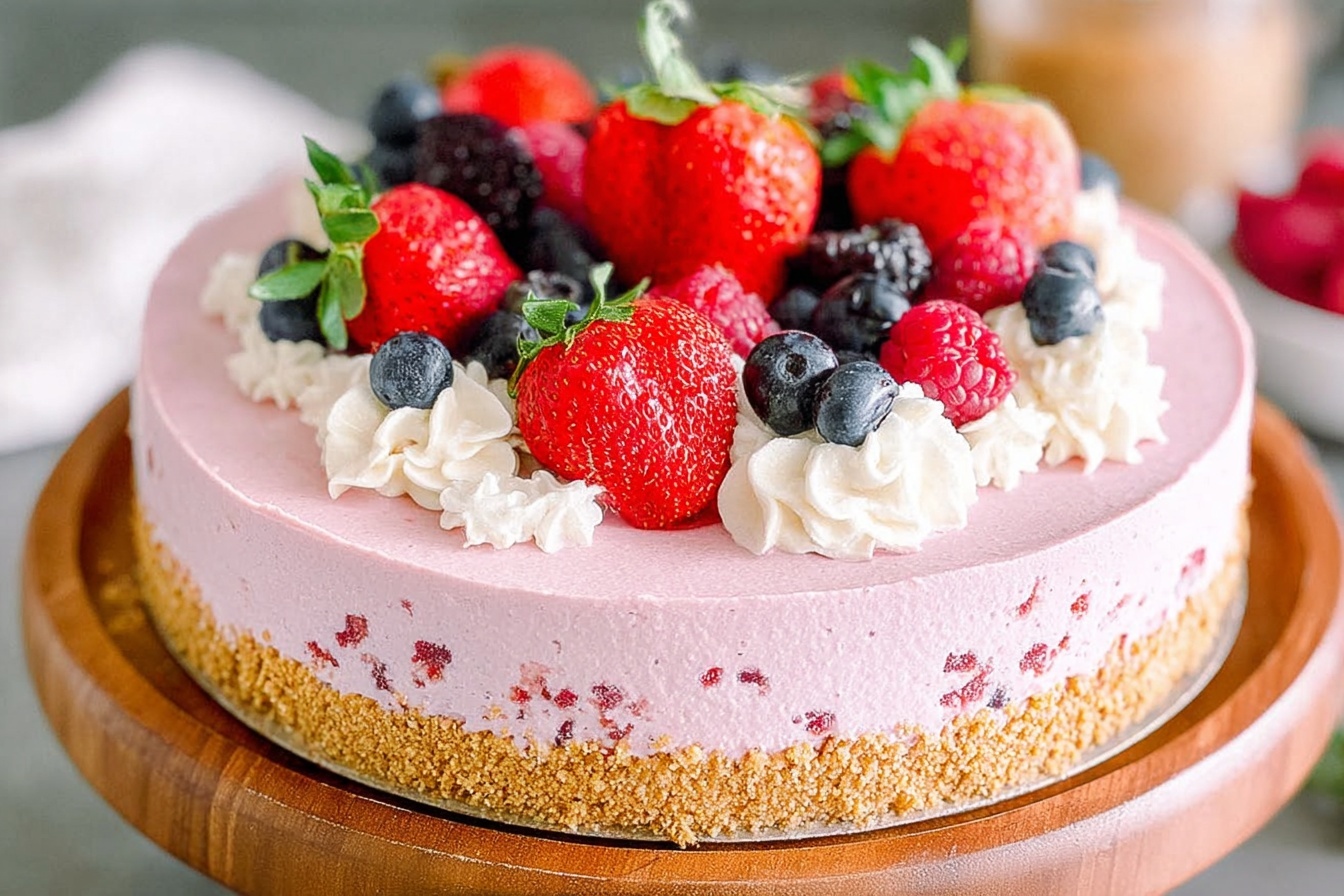 No Bake Berry Cheesecake