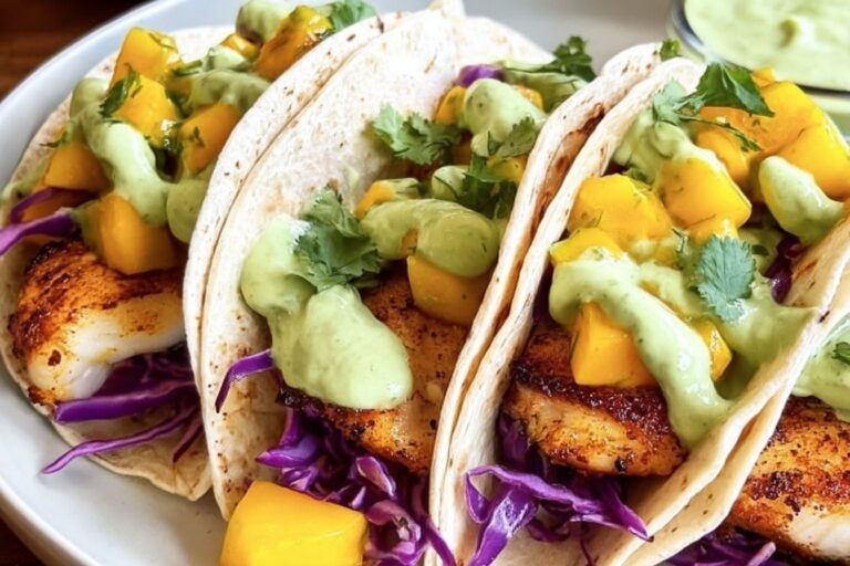 Baja Fish Tacos With Mango Slaw And Avocado Crema 30.Png