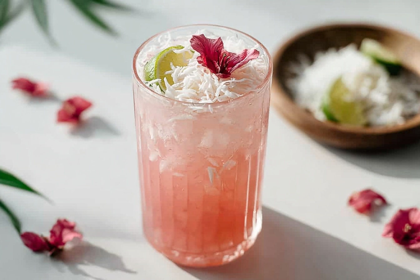 Coconut Hibiscus Breeze Mocktail