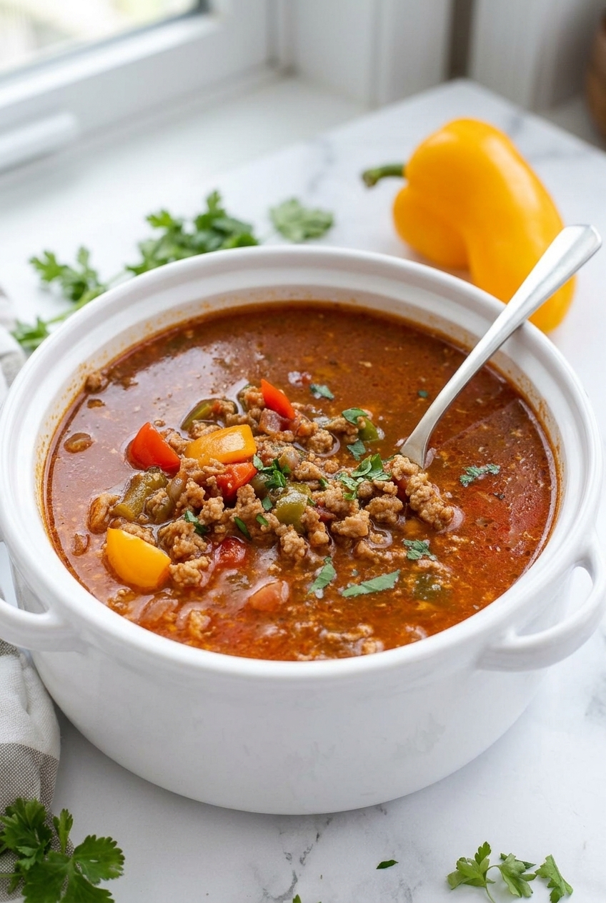 Crockpot Stuffed Pepper Soup