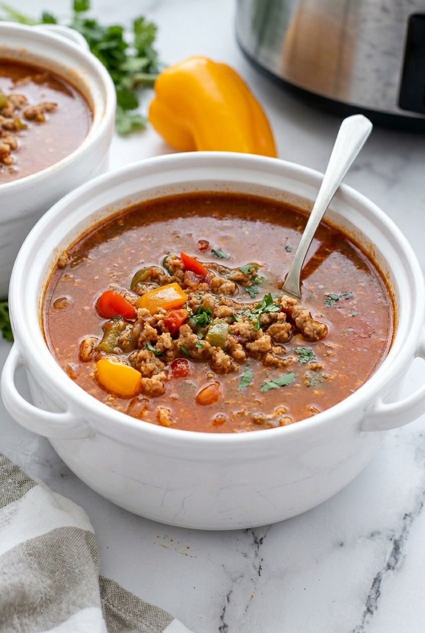 Crockpot Stuffed Pepper Soup