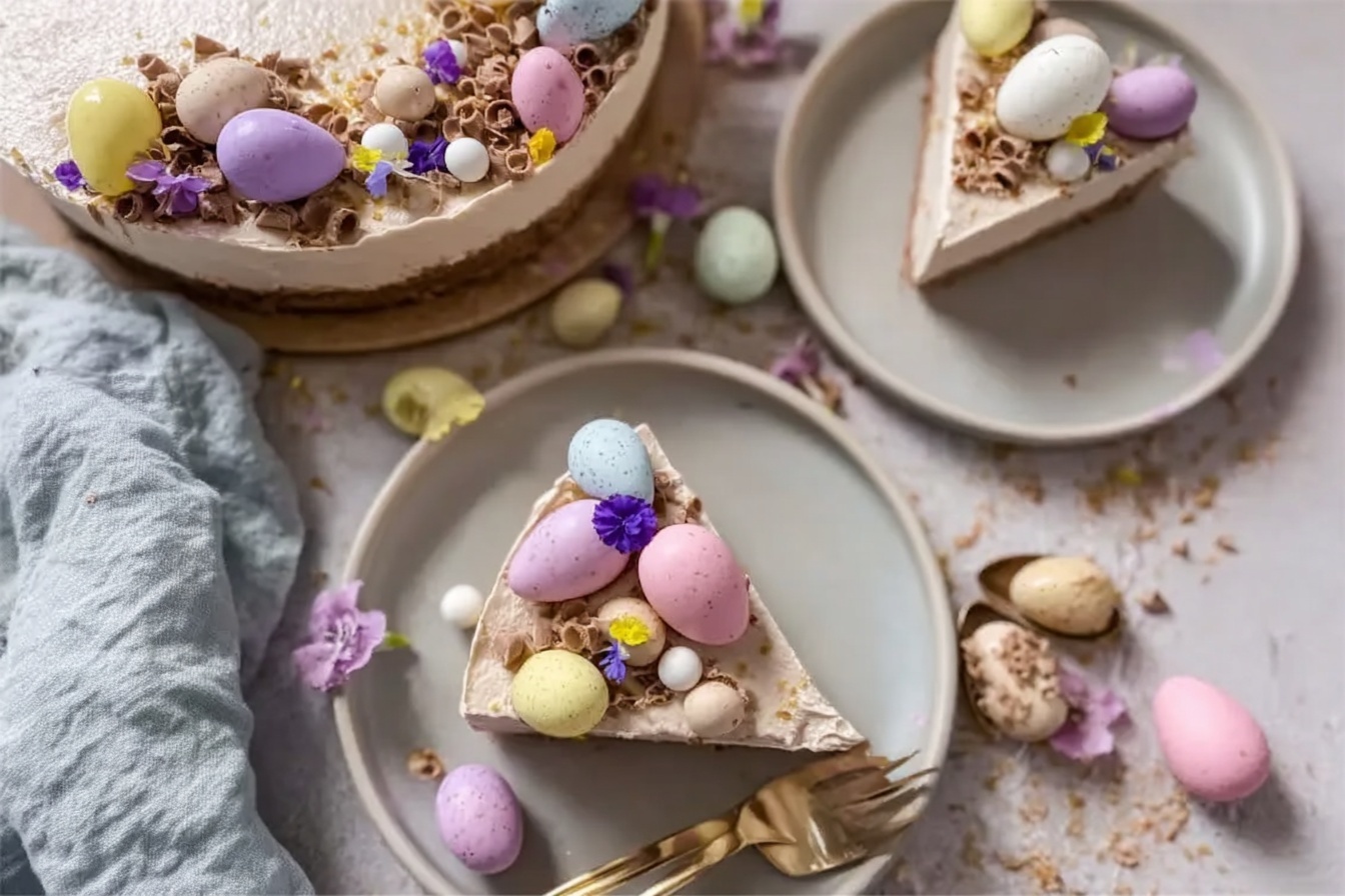 Easter No-Bake Mini Egg Cheesecake