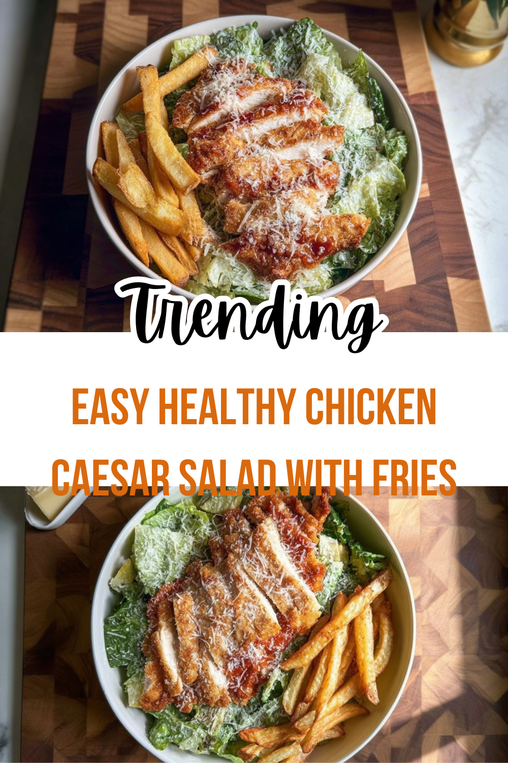 Easy Healthy Chicken Caesar Salad With Fries
