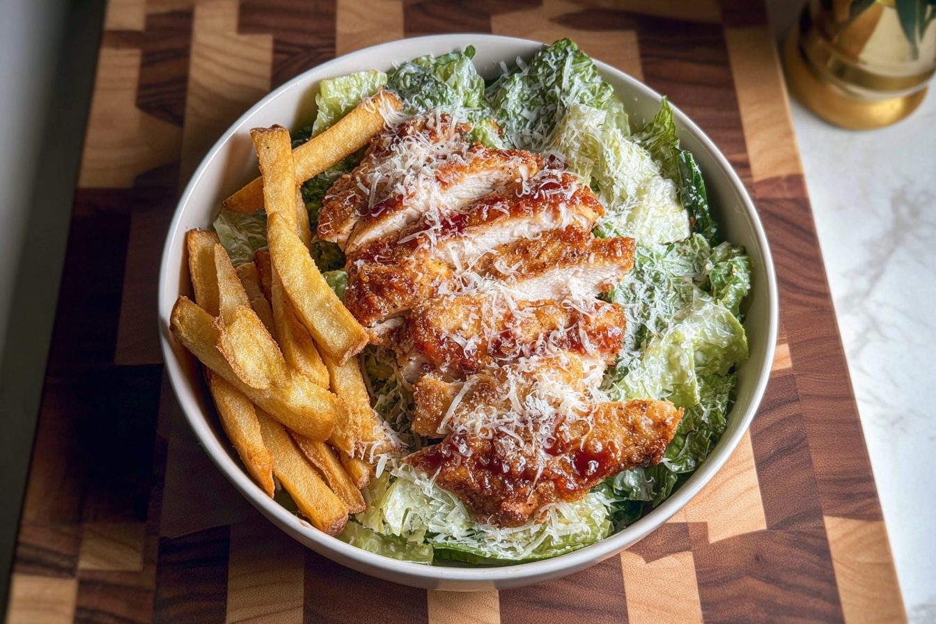 Easy Healthy Chicken Caesar Salad With Fries