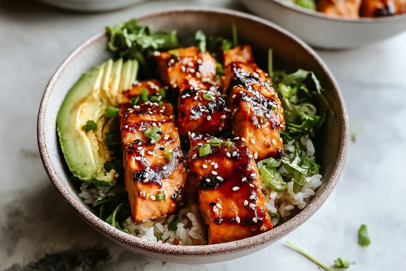 Easy Honey Glazed Salmon Bowls