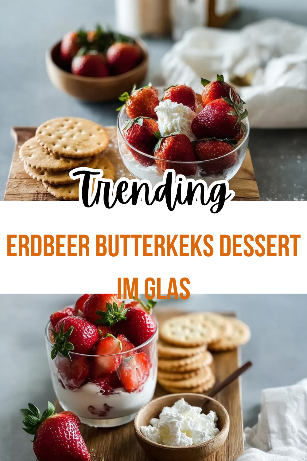 Erdbeer Butterkeks Dessert Im Glas