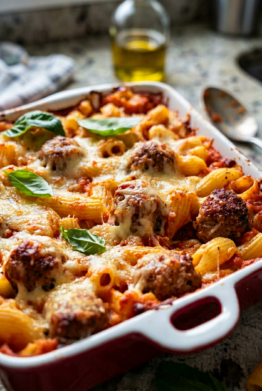 Italian Meatball Pasta Bake