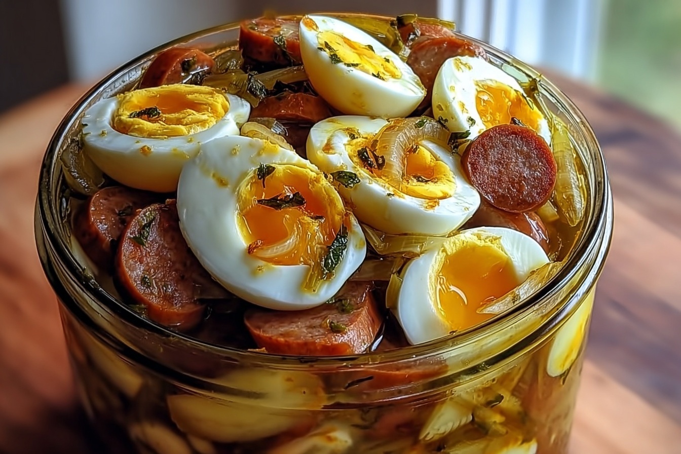 Pickled Eggs Sausage And Onions