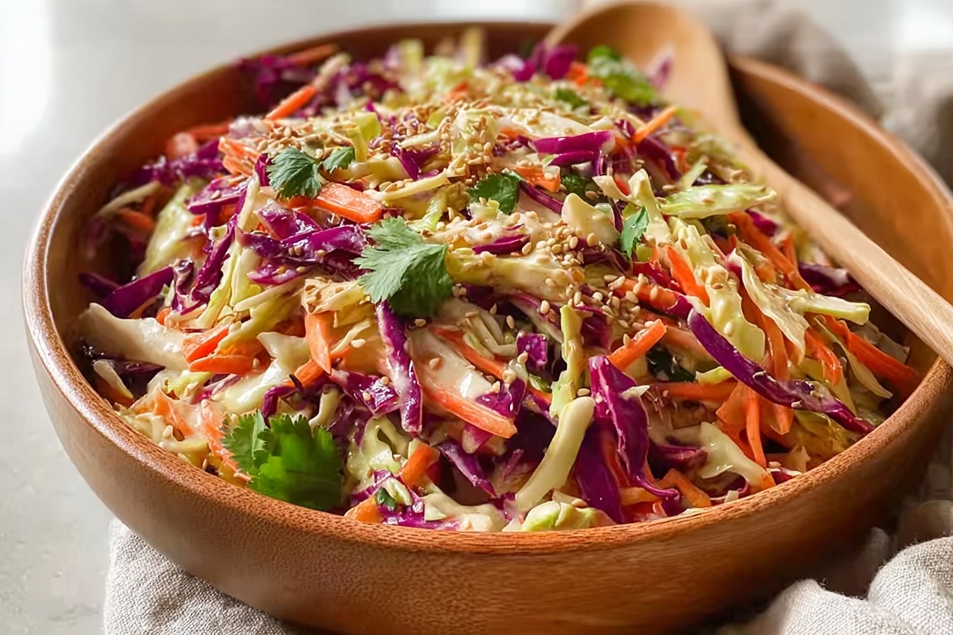 Quick Asian Coleslaw With Sesame Dressing