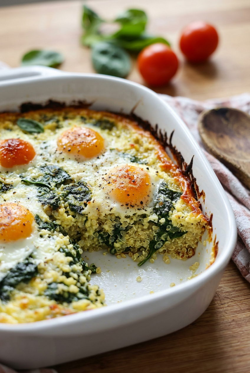 Quinoa Spinach Egg Bake