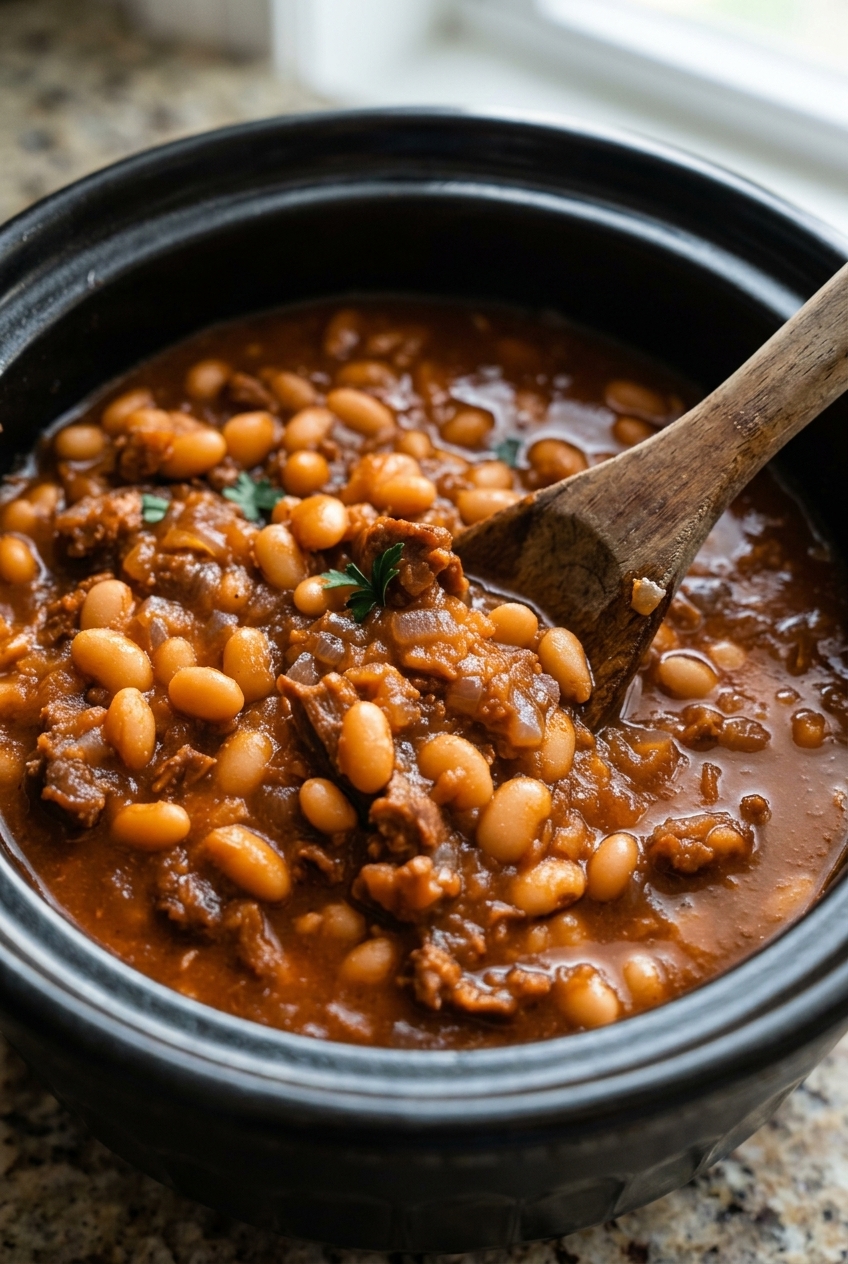 Slow Cooker Pork And Beans