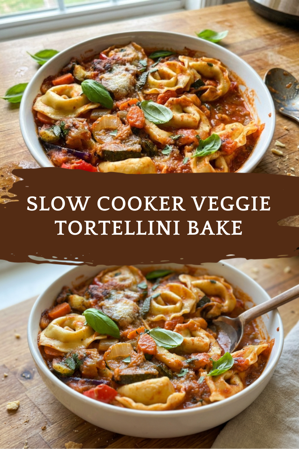 Slow Cooker Veggie Tortellini Bake