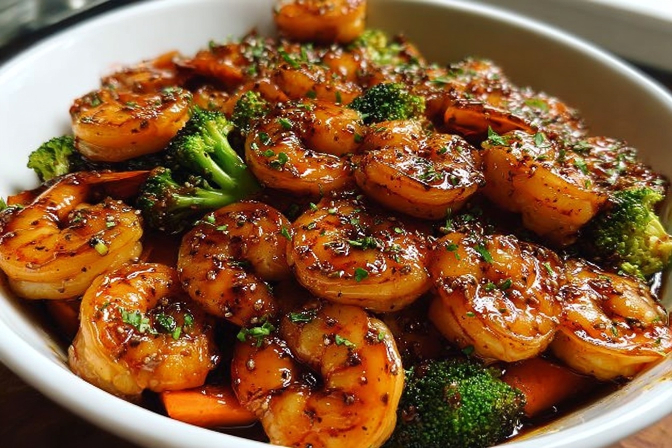 Sticky Garlic Shrimp Stir-Fry