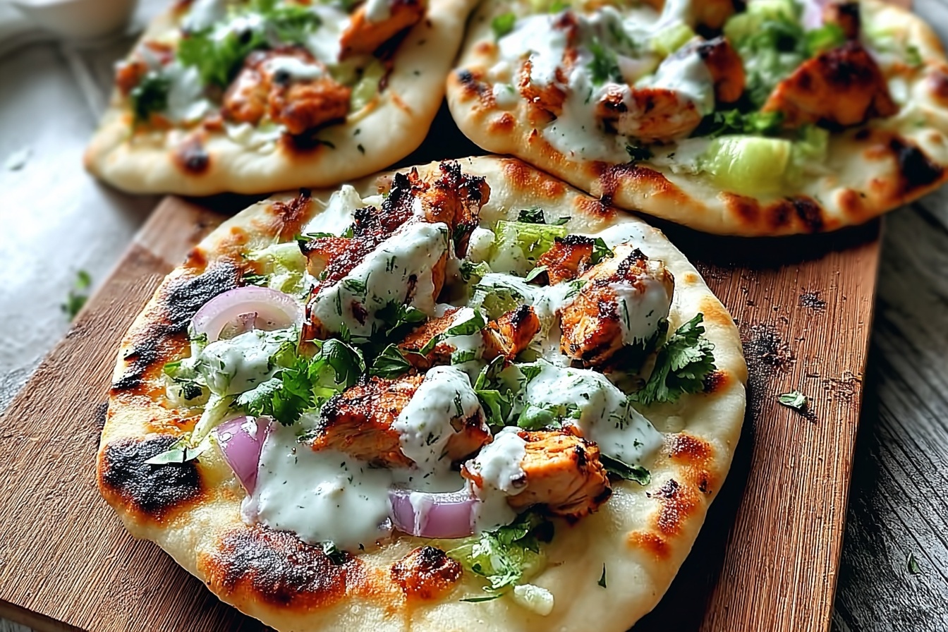 Tandoori Chicken Naan Pizza