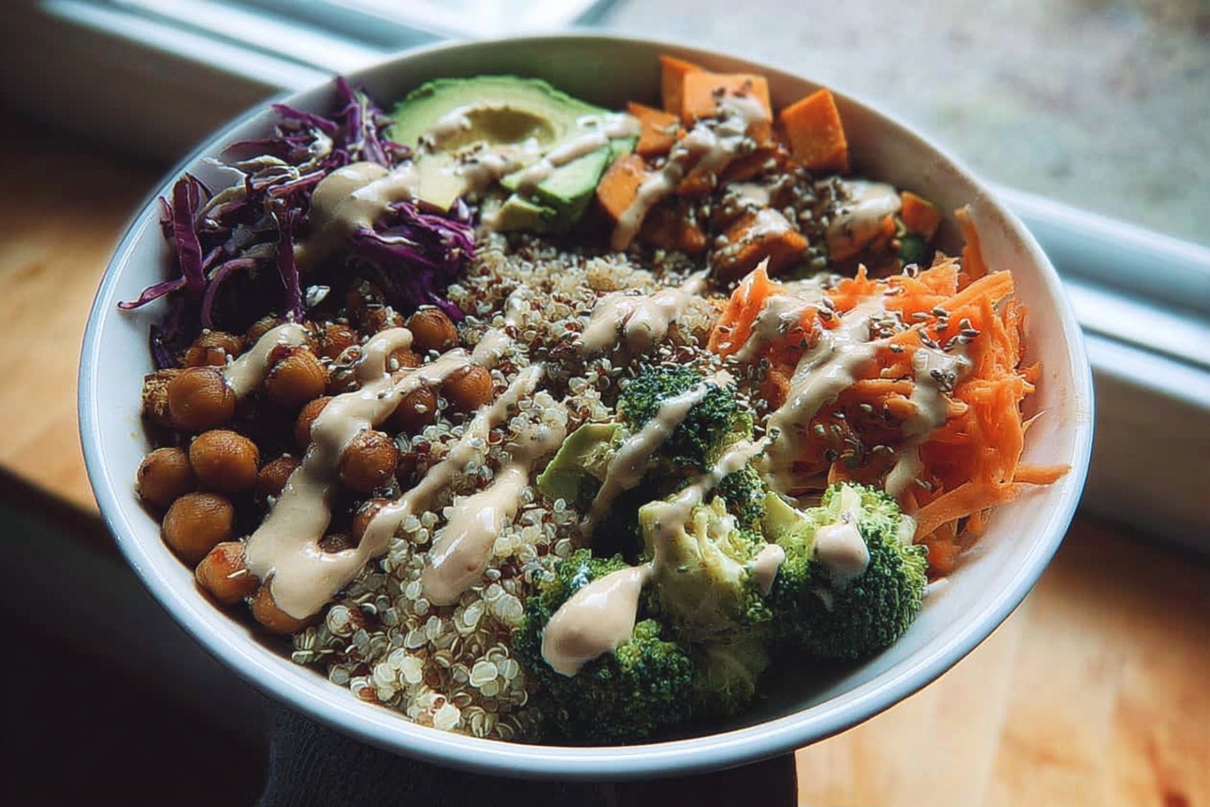 Vegan Buddha Bowl With Tahini Dressing