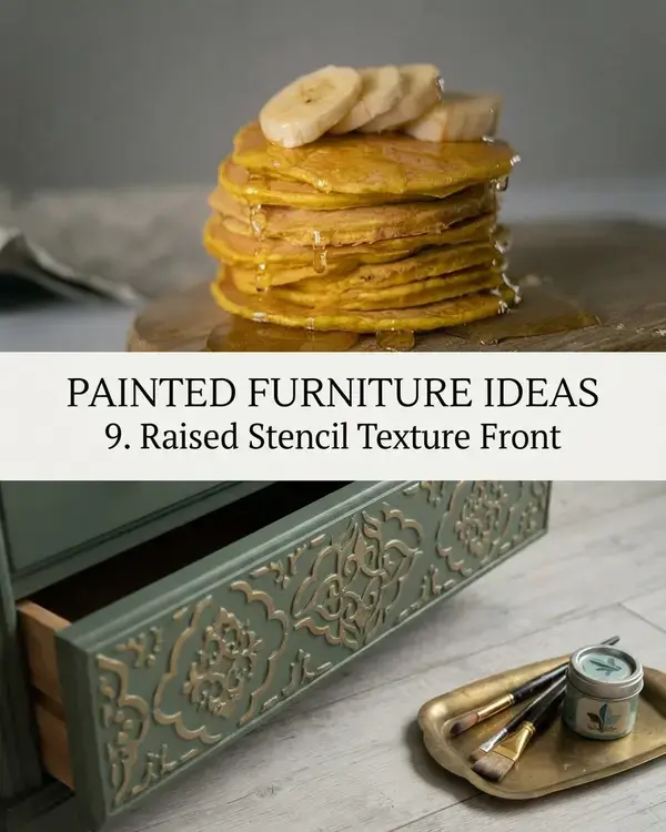 Coolest 20 Painted Furniture Ideas, 9. Raised Stencil Texture Front